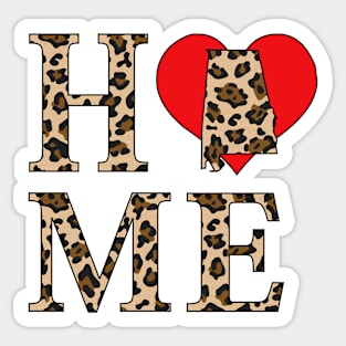 Alabama Home Leopard Print Sticker